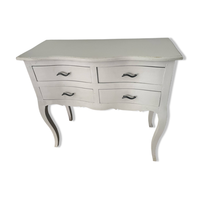 Commode en bois peint en gris