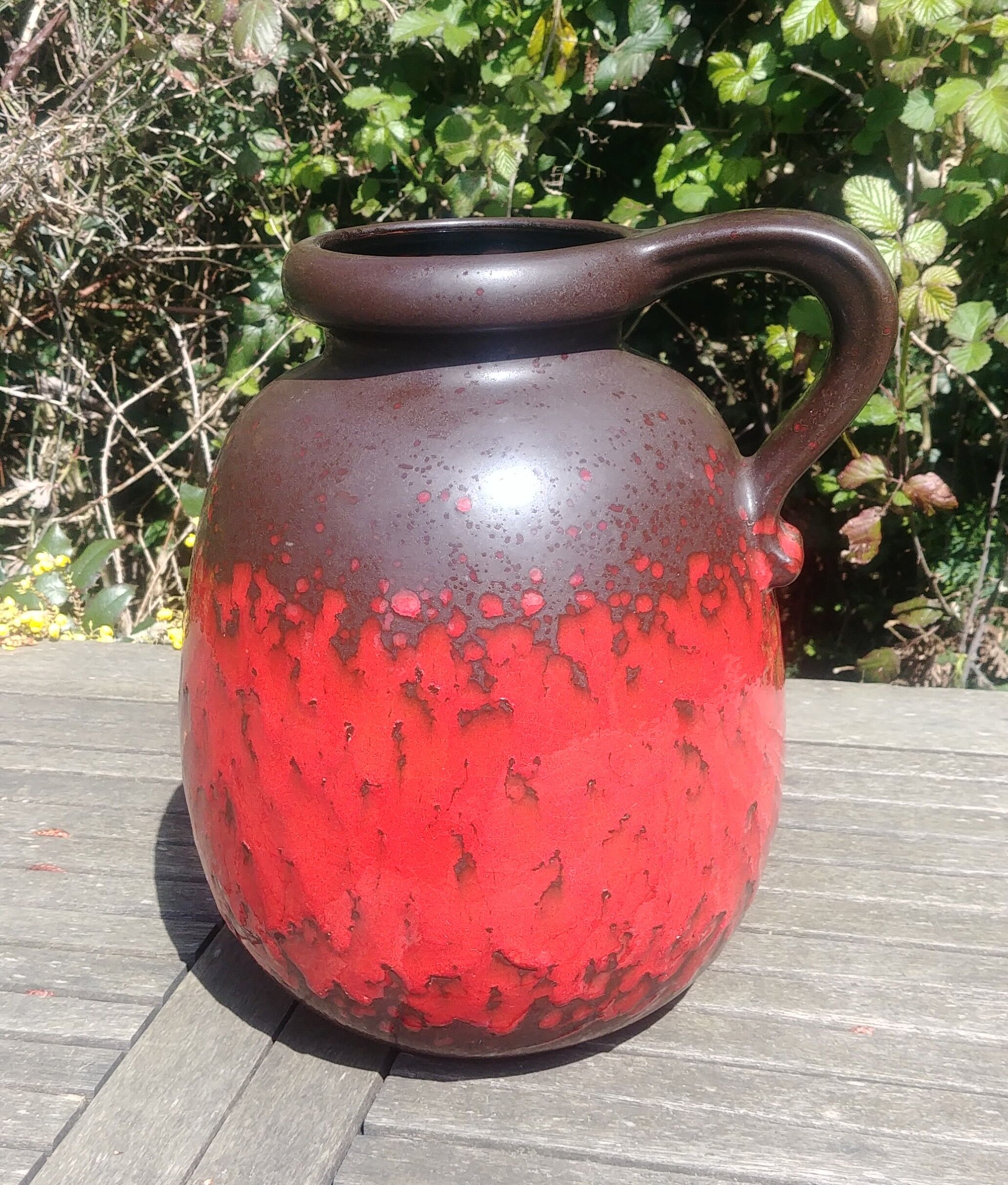 Fat Lava W.Germany 70s colors red brown chocolate vase
