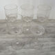 5 old crystal foot glasses engraved