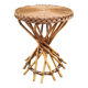 Table d'appoint en rotin 1950 midcentury