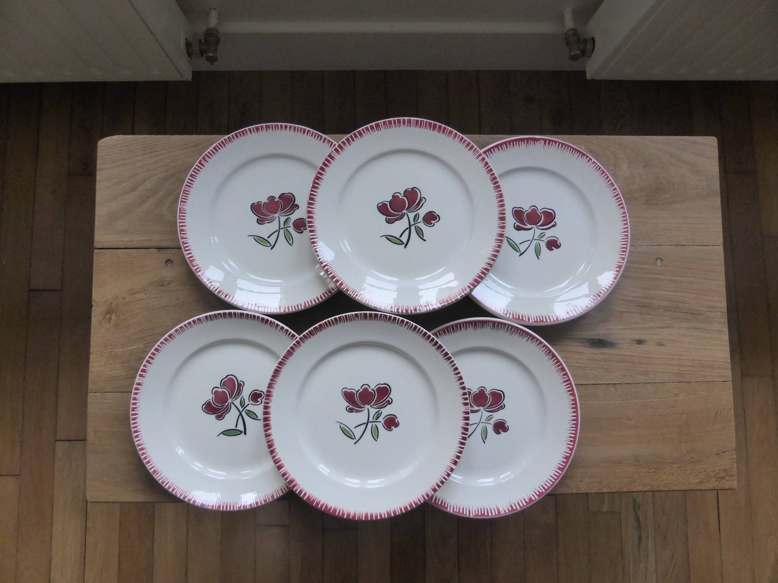 Set of 6 flat plates Badonviller 200868