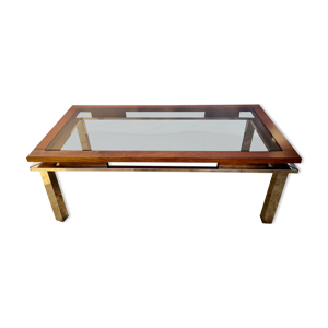Table basse chrome bois