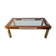 Table basse chrome bois et verre