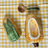 Corn cob slip gravy boat