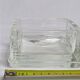 Vintage square Lumax catchall in thick transparent glass 11 x 11 x 6 cm