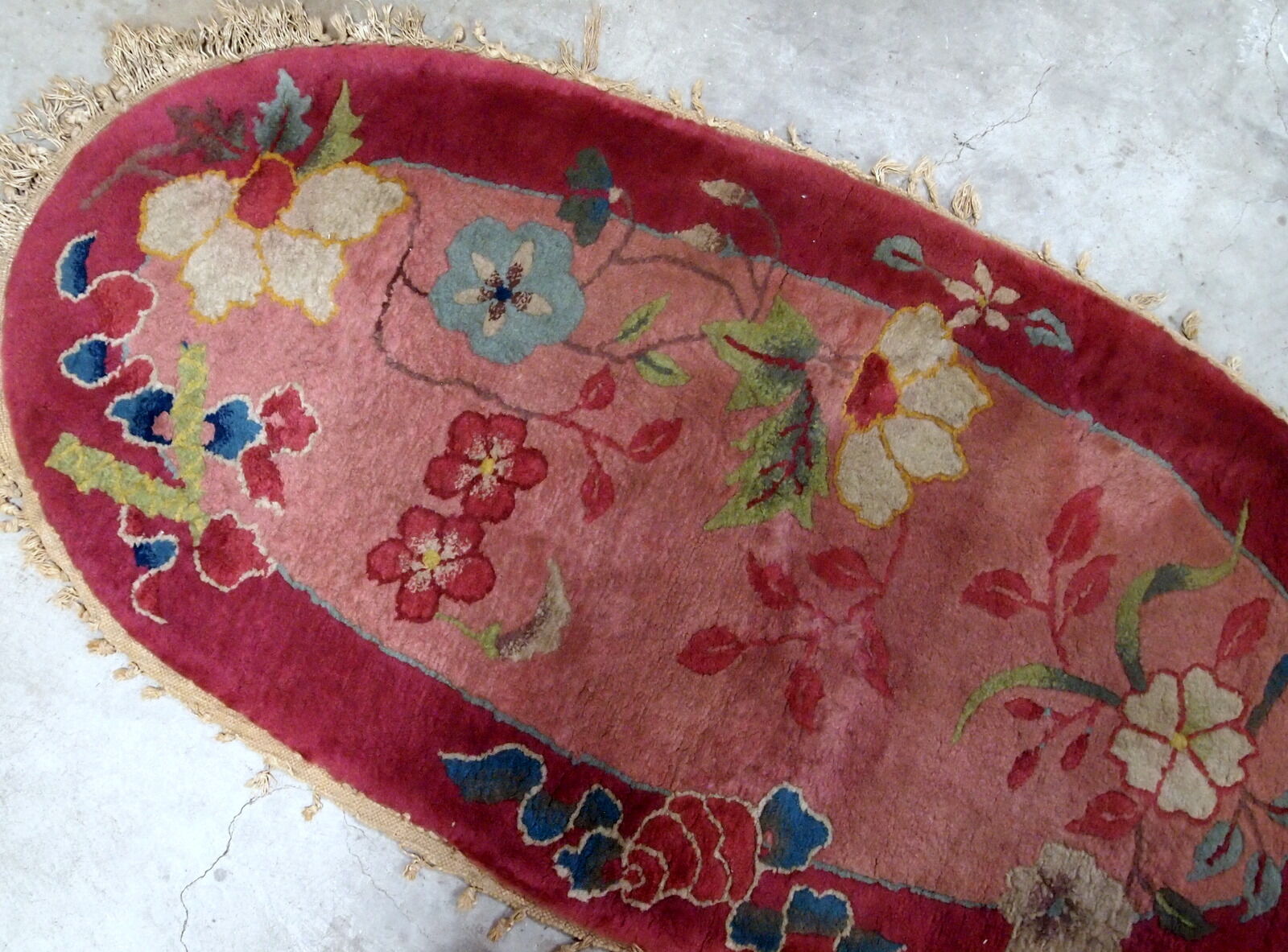 Former carpet chinese art deco done hand 61 x 125cm 1920 s