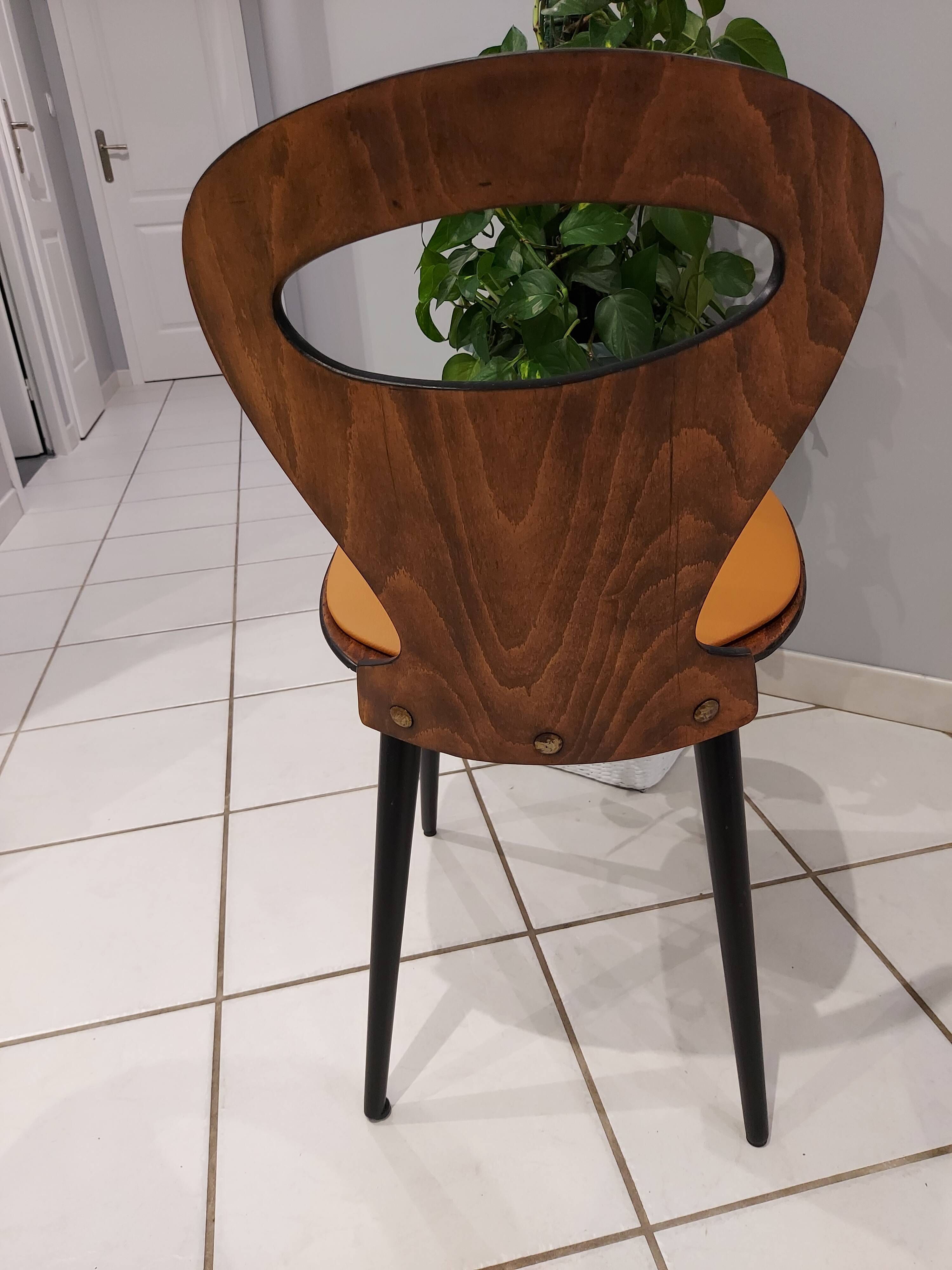 Suite of 4 chairs of Bistrot Baumann model Vintage Ant 1970s