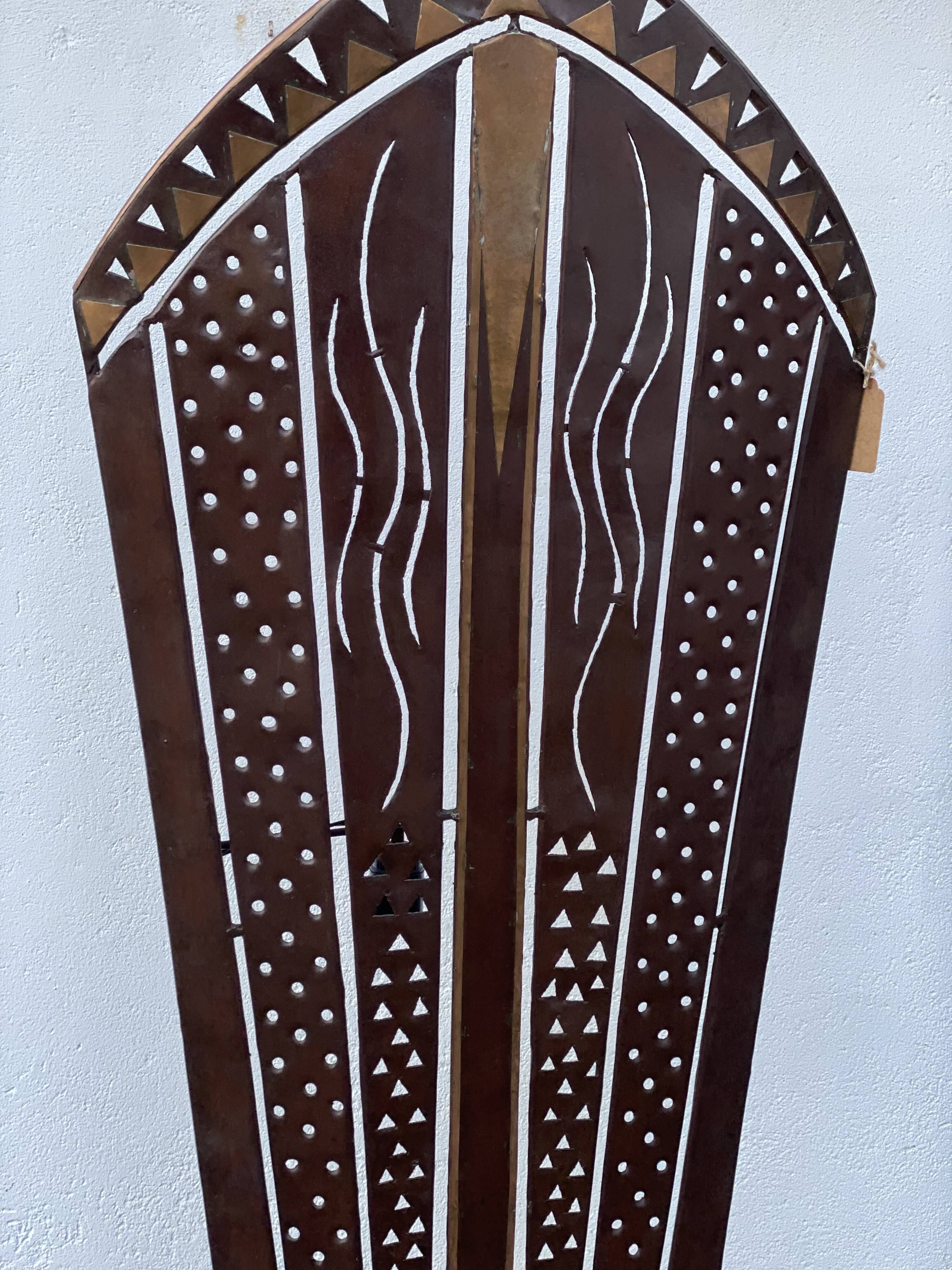 Art deco Cooper brass floor lamp