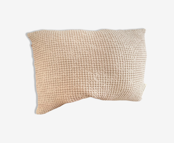 Coussin Gaufré beige clair