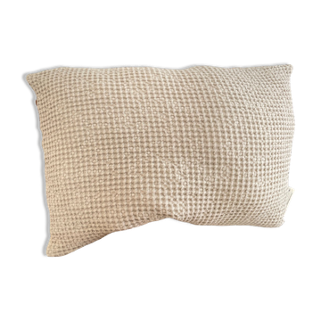 Coussin Gaufré beige clair