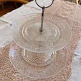 Antique cake stand in cut pressed glass
