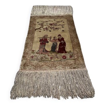 Tapis Istanbul en soie signé, vers 1920