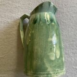 Turquoise green enamelled ceramic pitcher