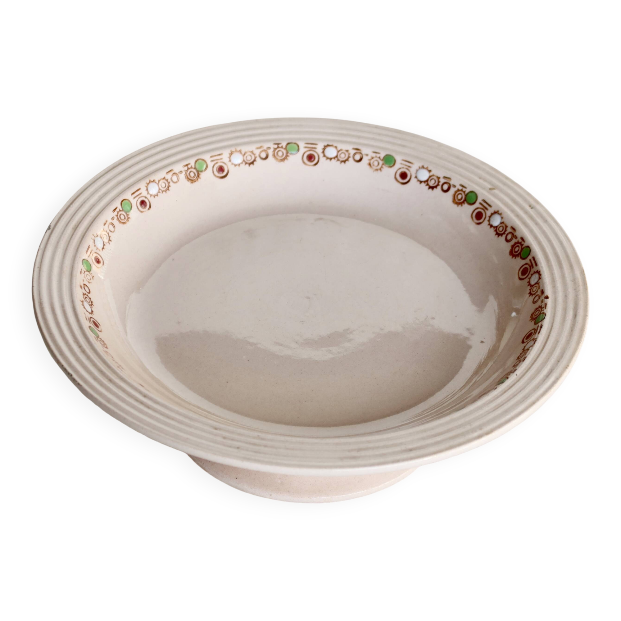 Antique Longwy compote in pink earthenware - Betty series - Art Deco design