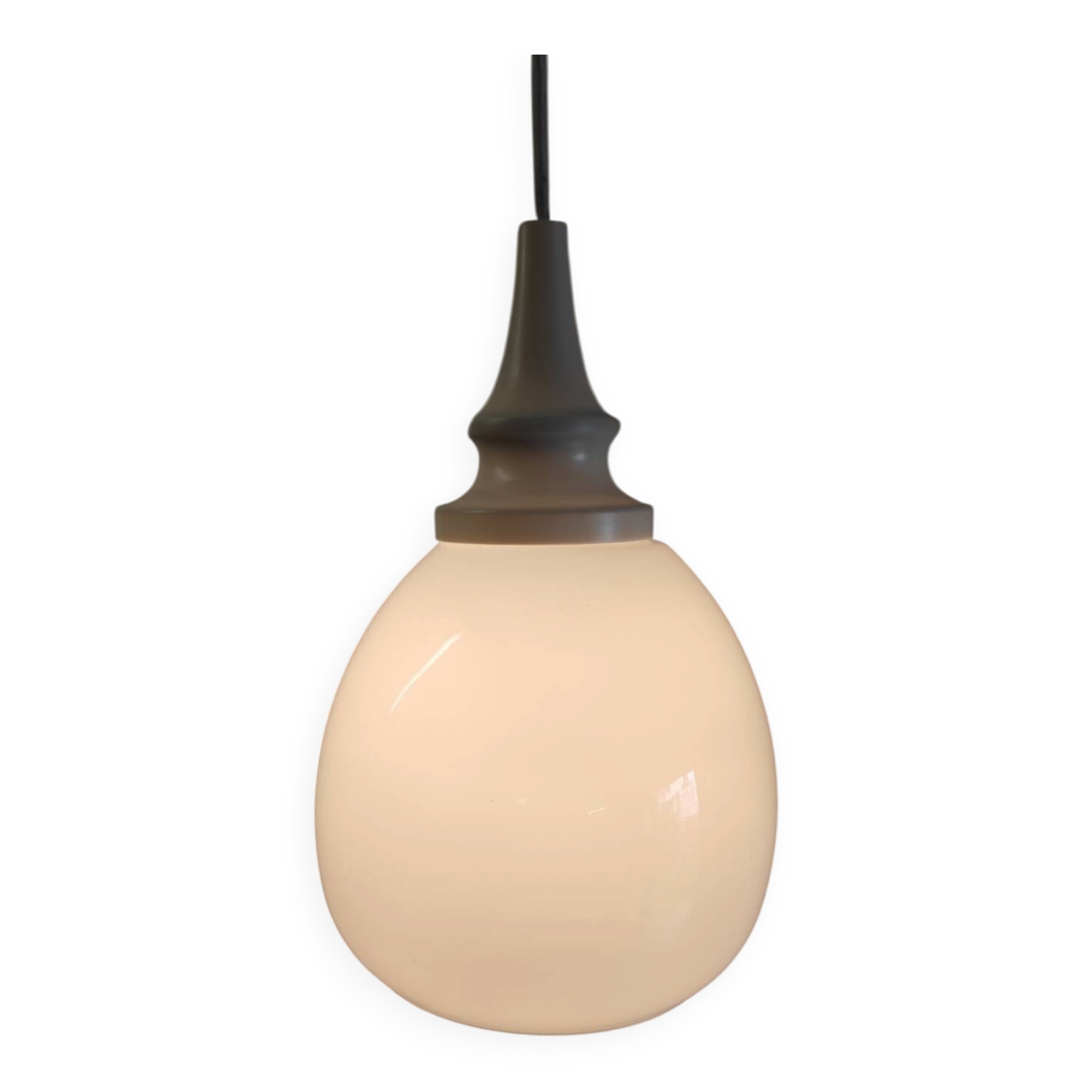 Scandinavian globe opaline suspension style - 1960s/70s