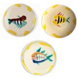 Enamelled ceramic plate with fish decoration - Gérard Hofmann - Vallauris - 1950s