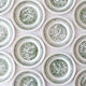 Service of vintage green plates in country English earthenware