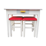 Table with two vintage matching stools