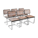 Set of 6 black Cesca B32 chairs by Marcel Breuer