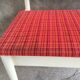 Coffre banquette vintage bois laqué blanc et tissus - 1970