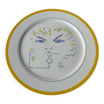 Plate drawing by Jean Cocteau Villeroy & Boch Jean-Claude Goumard
