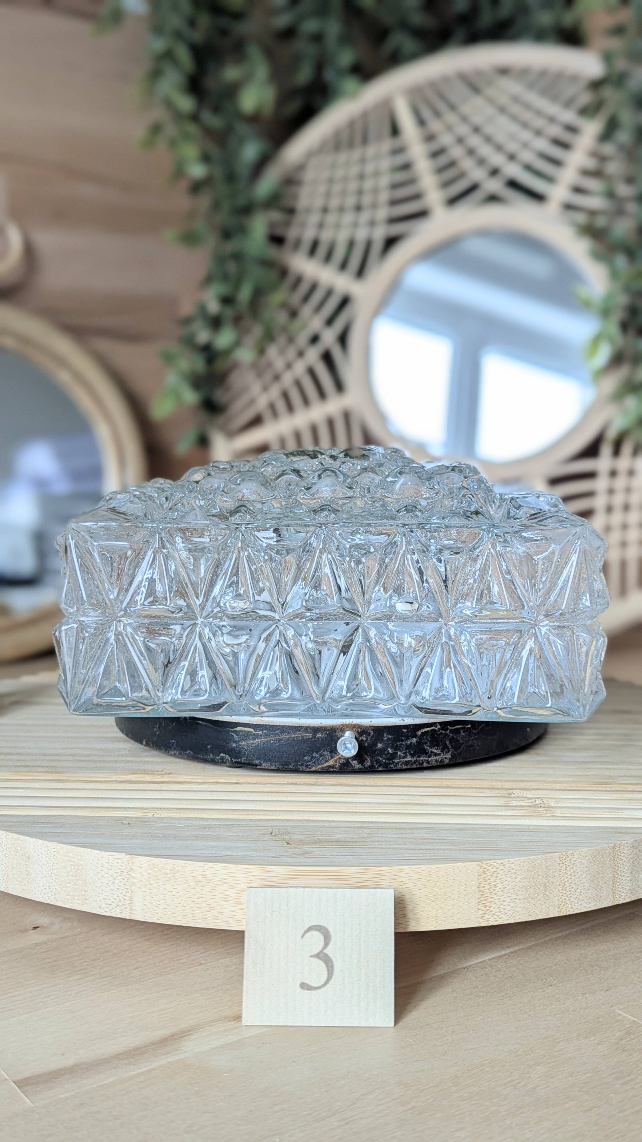 Square glass ceiling light