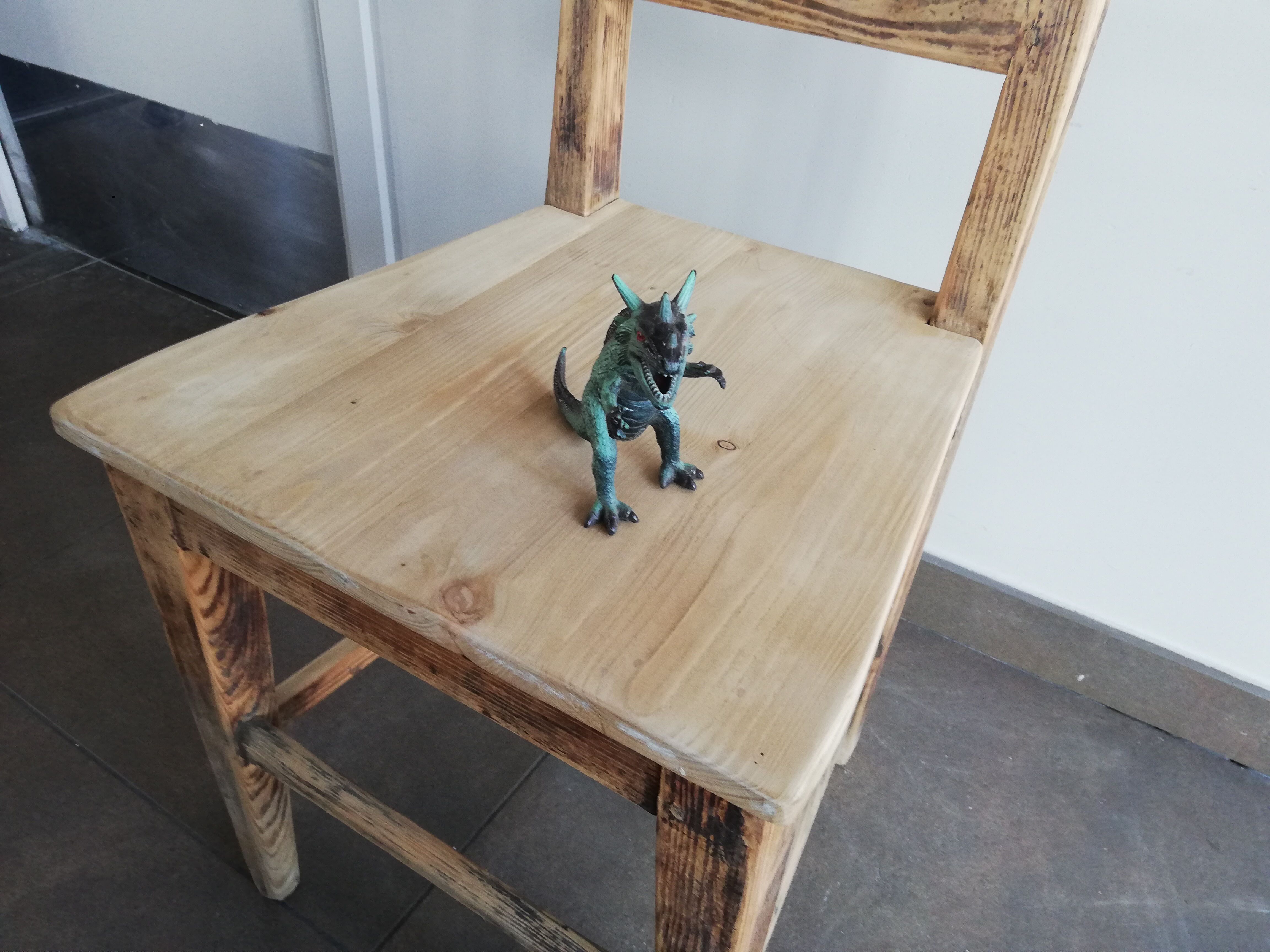 Chaise vintage en bois, années 50