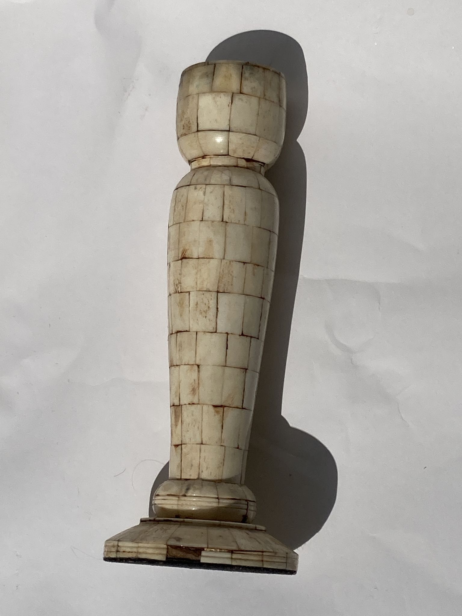 Grand tour bone inlay candle holders, candle sticks and obelisk, ca 1895 France