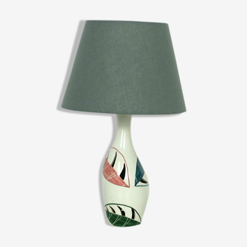Hand painted ceramic table lamp, Mid-Century, Italy 1950s