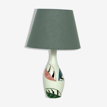 Lampe de table en céramique peint à la main, Mid-Century, Italie 1950s