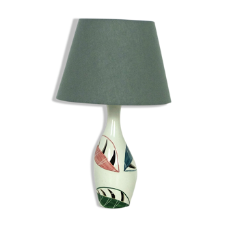 Lampe de table en céramique peint à la main, Mid-Century, Italie 1950s