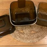 Smoked guzzini plexiglass ice bucket 1970