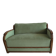 2-seater Art Deco sofa — Wooden frame, sage green fabric