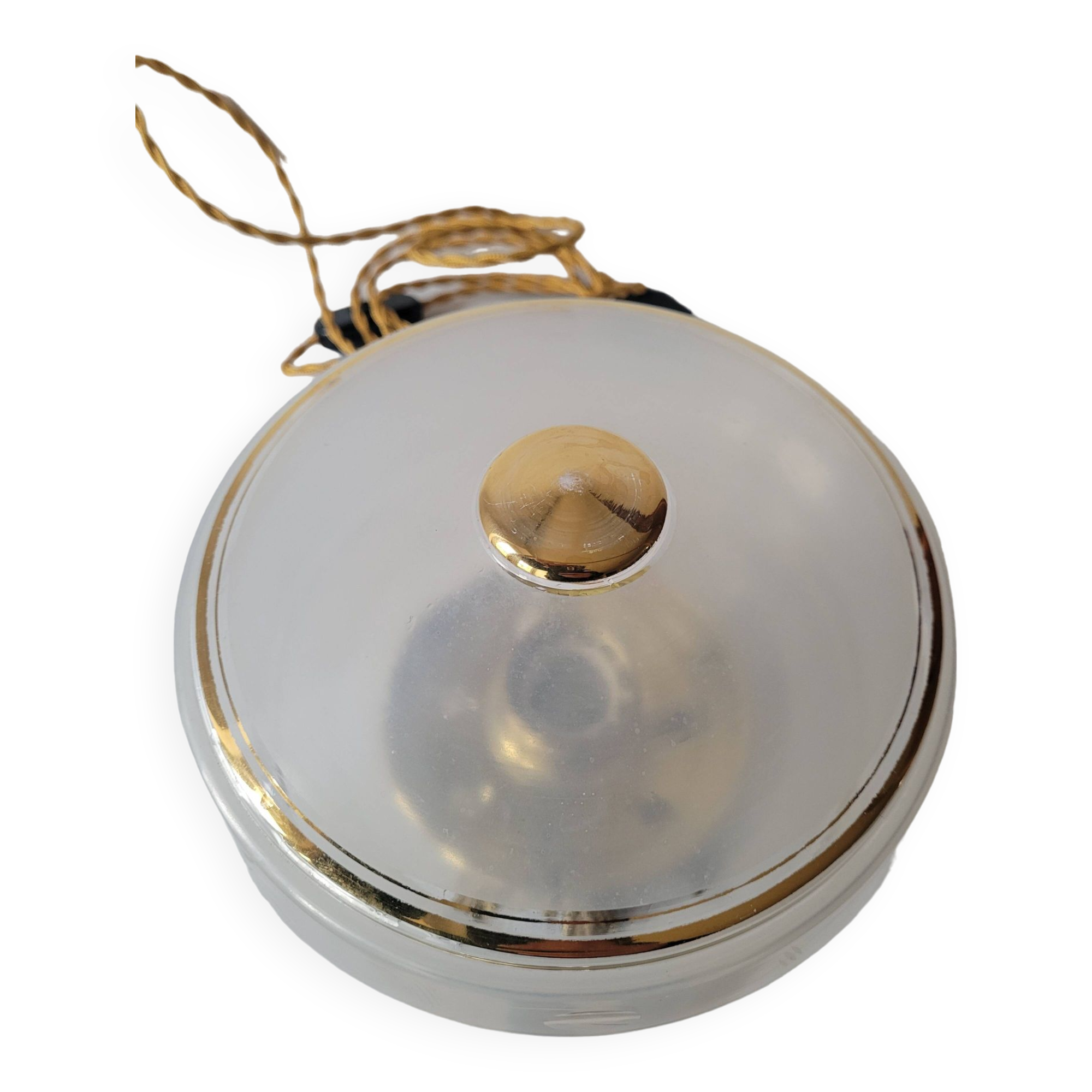 Brass and frosted glass lamp