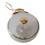 Brass and frosted glass lamp