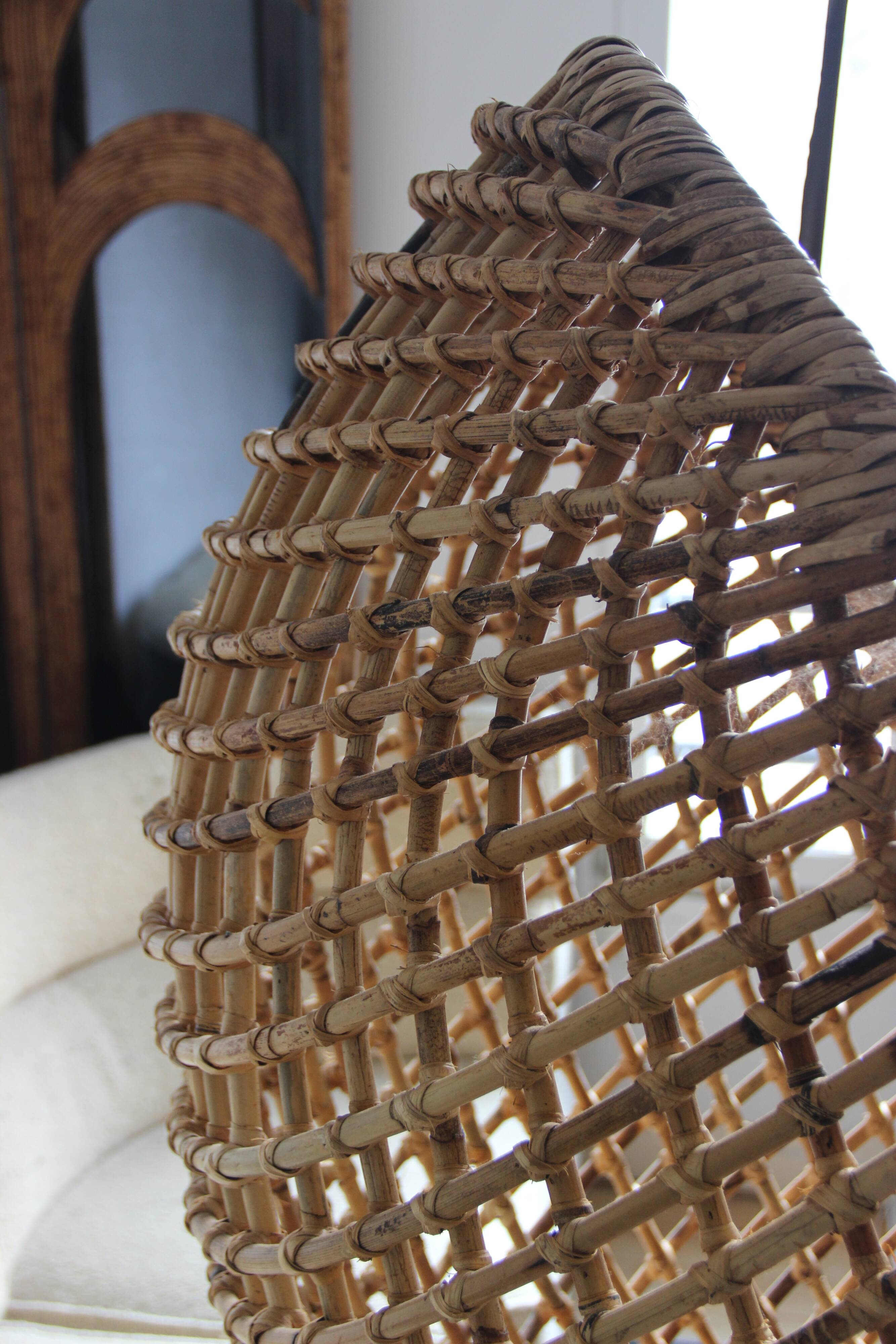 Suspended rattan chair, France, 1970