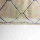 Vintage berber rug in ivory and blue wool