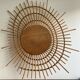 Miroir soleil en rotin 1970 design francais 65x84cm
