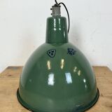 Industrial Green Enamel Factory Pendant Lamp, 1960s