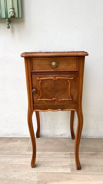 Nightstand Antique Wood and MARBLE