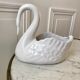 White ceramic swan pot cover 50/60s