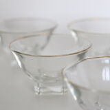 Set of 5 champagne glasses without foot, bistro style
