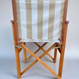 Chaise de réalisateur pliante avec tissu à rayures