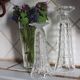 Vase verre ciselé transparent soliflore sur pied