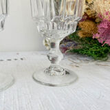6 Luminarc white wine glasses, Lance model, 1970, made in France