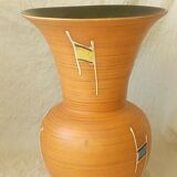 Ceramic vase terracotta years 50' vintage decor emaillee