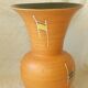 Vintage 1950s enamelled terracotta ceramic vase.