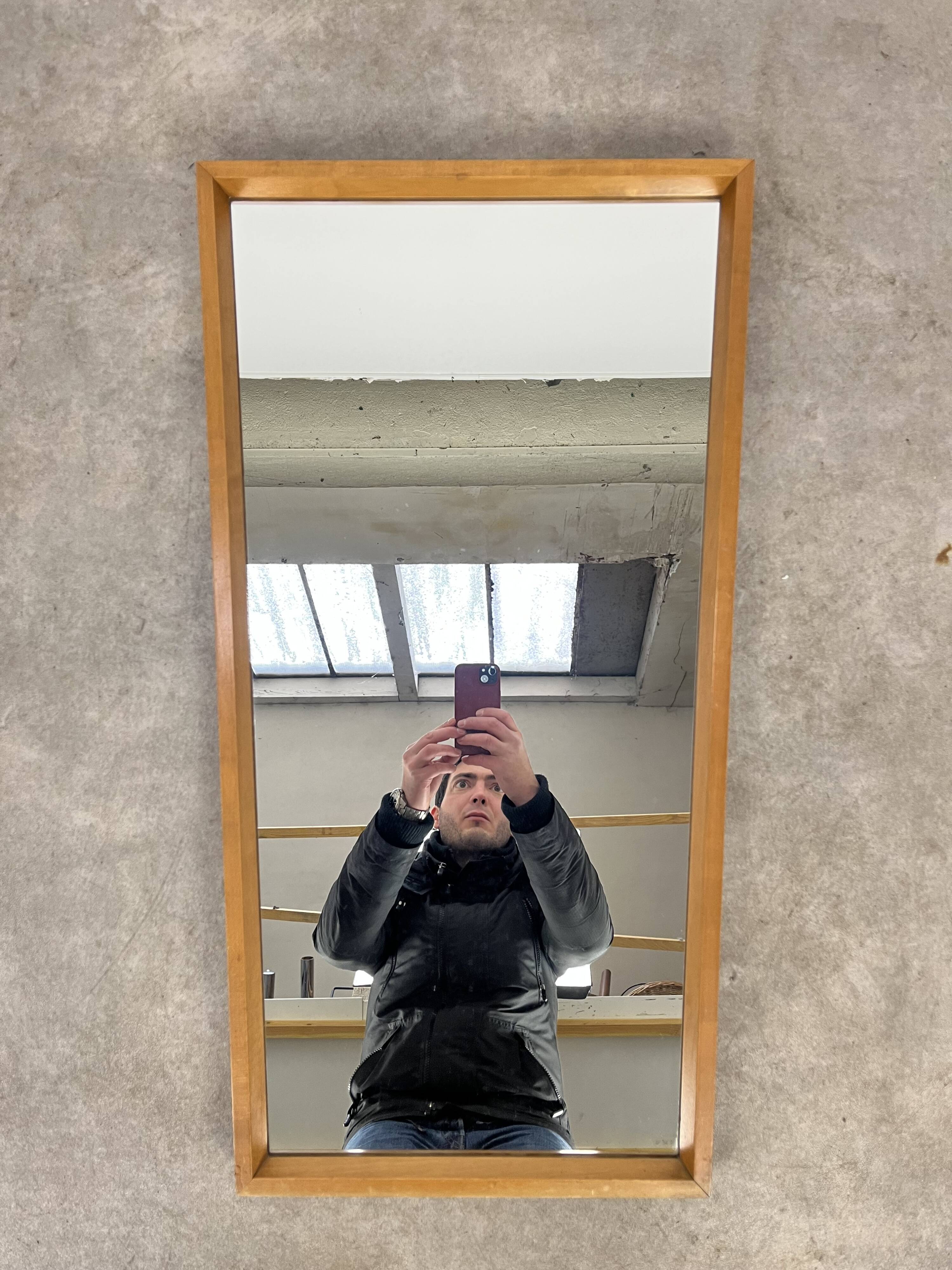 60s trapezoid mirror Scandinavian style 82 x 45 cm