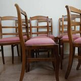 superb series of 8 Empire/Restoration style chairs in solid cherry wood
