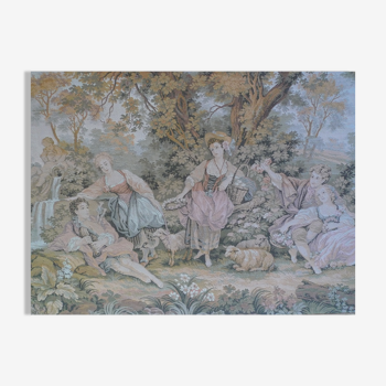 Wall tapestry on frame, workshop Jules Pansu - rococo / french tapestry